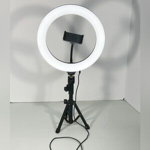 Ring Light with Tripod & Phone Holder Multi‑Setting LED Tabletop Lighting